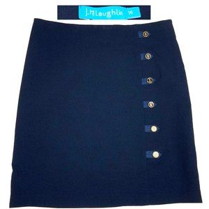 J. McLaughlin Serina High Rise Side Button Navy Pencil Skirt Size 14